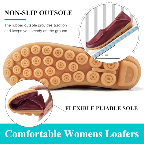 Ecetana Loafers for Women Penny Shoes Comfortable Slip On Casual Womens Loafers Fashion Moccasins Lightweight Round Toe Driving Flats Boat Shoes - Image 5