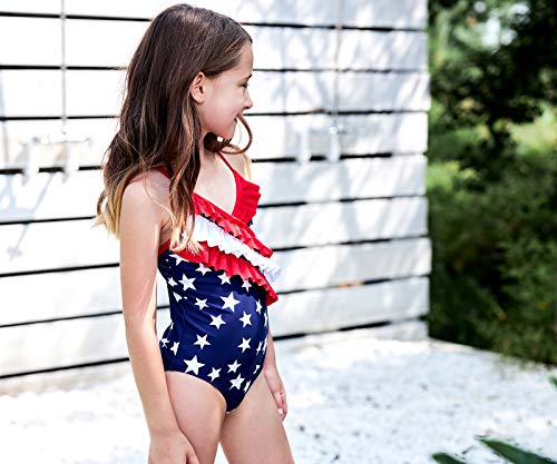 Image of Moon Tree Girls One Piece Swimsuits Ruffle Swimwear Beach Bathing Suit 2-14 Years