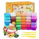 Modelliermasse-Set, 36 Farben Modelliermasse Lufttrocknend, Lufttrockener Knete für Kinder, Geschenk für Jungen und Mädchen im Alter von 3-12 Jahren