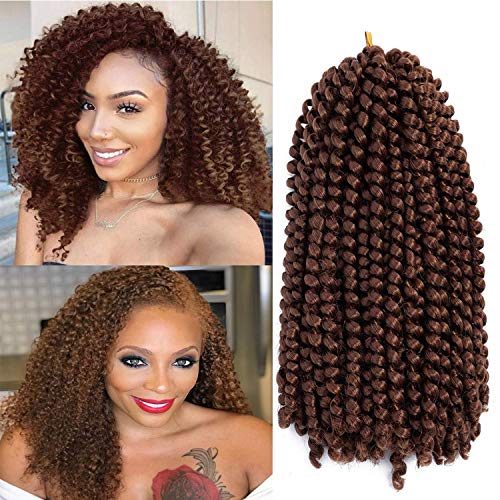 Ayana Spring Twist Hair 3 Packs Crochet Braids Ombre Colors Twist Crochet Braids Hair Bomb Twist Braiding Synthetic Hair Extensions(8 INCH 30#) …