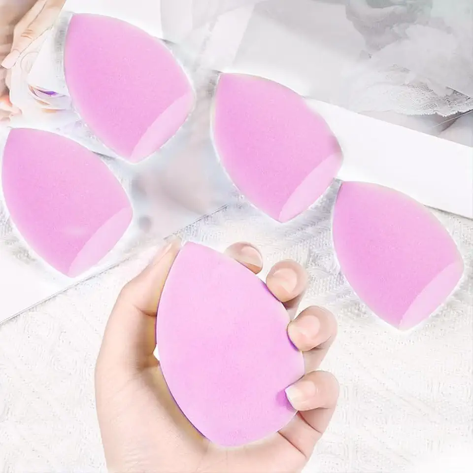 Esponja profissional de maquiagem 3 peças, esponja macia em forma de gota de água, corretivo, esponjas de maquiagem de rosto suave, ferramentas de beleza, rosa