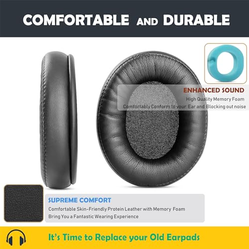 HTINDUSTRY Replacement Earpads Cushion Compatible with Taotronics SoundSurge 90/TT-BH090 SoundSurge 85 Headphones Premium Ear pads with Softer Protein Leather/Memory Foam - Image 3