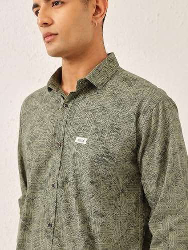 Image of Majestic Man Stylish Geomatric Print Casual Shirt - Pure Cotton| Full Sleeve | Trendy & Comfortable
