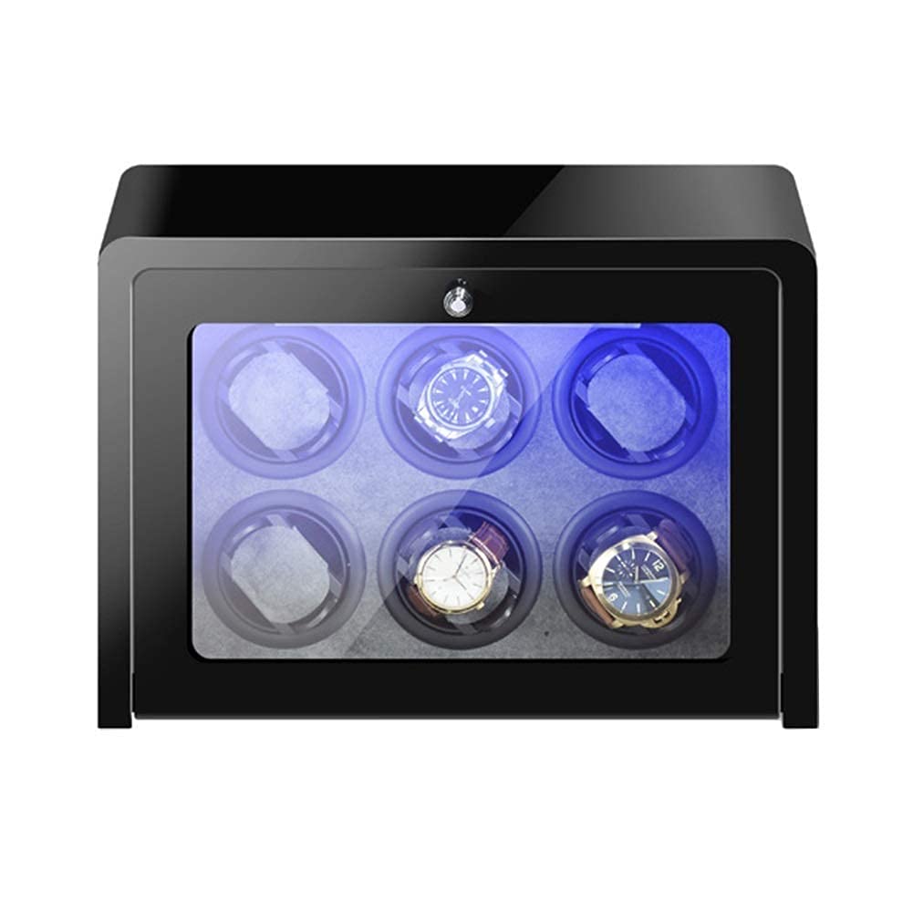 MYUYEE Watch Winder Box For Automatic Watches Led Backlight Quiet Motor Lcd Touch Screen Display Piano Paint Exterior (A-3+0)