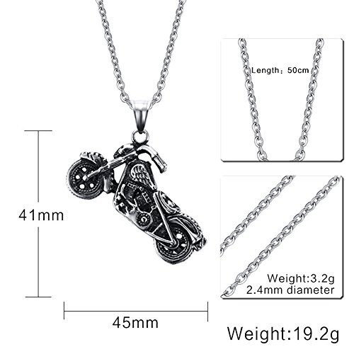 JAJAFOOK Stainless Steel Motorcycle Matching Set Mens Pendant Necklace2