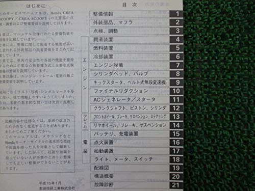 Amazon.co.jp: 中古 ホンダ 正規 バイク 整備書 クレアスクーピー