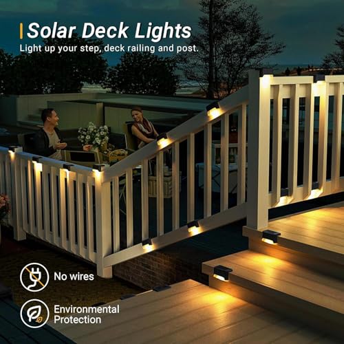 Image of Solar Light for Outdoor Garden Waterproof Home Wall Lights, Solar Lamp for Stair, Deck, Balcony, Terrace, Garden, Fence Decoration (12, Medium)