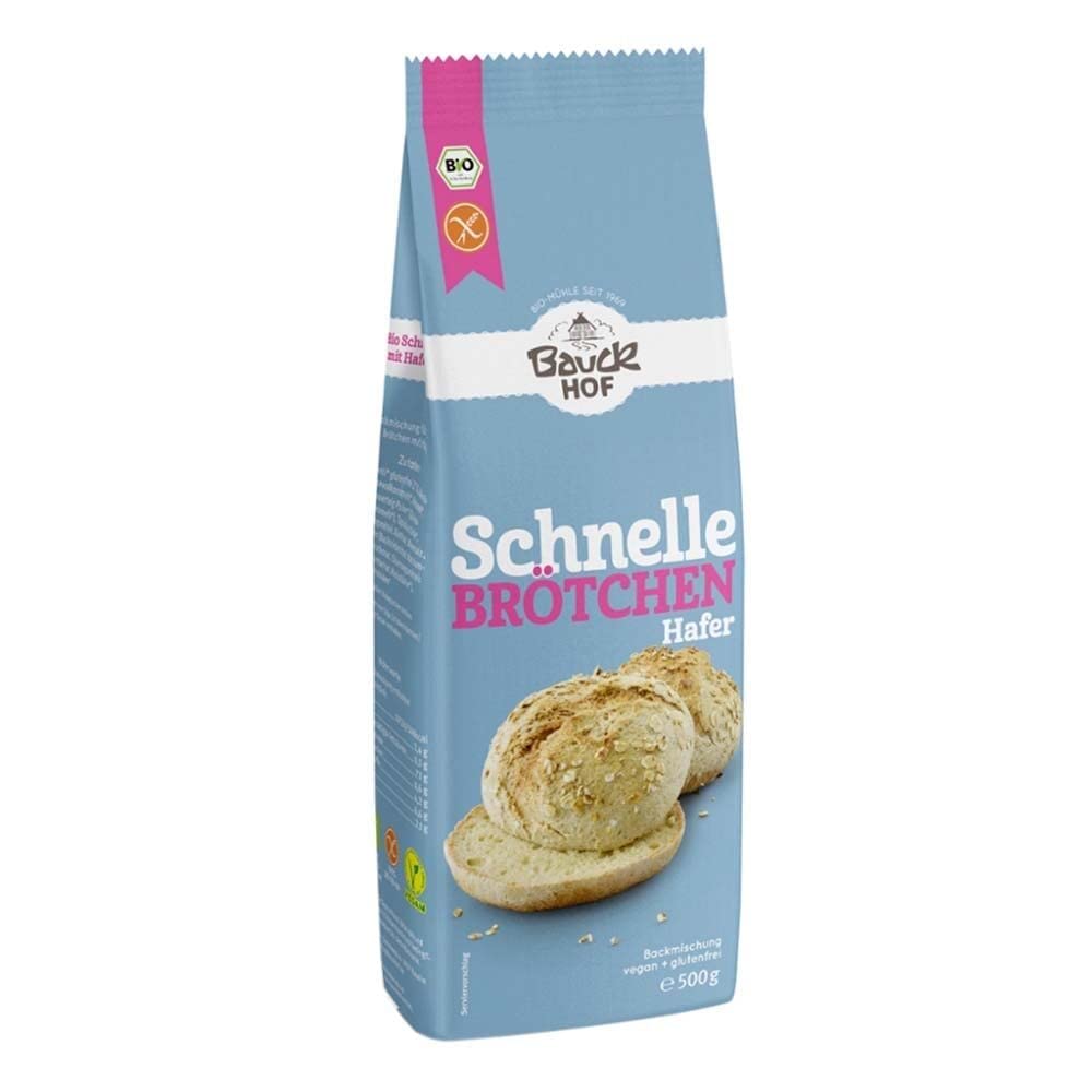 Bauckhof - Schnelle Brötchen Hafer glutenfrei bio - 0,5 kg - 6er Pack