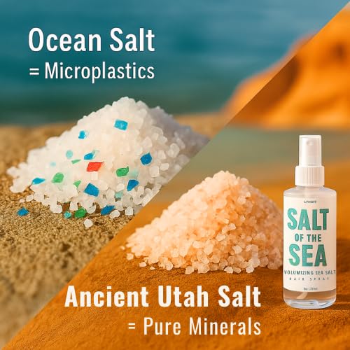 Organic Sea Salt Spray for Hair Women & Mens –Unscented Based Sea Salt Spray 8oz with Ancient Unrefined Sea Salt | Natural Volume, Beach Waves, Non-Sticky (8oz, Unscented|WH)