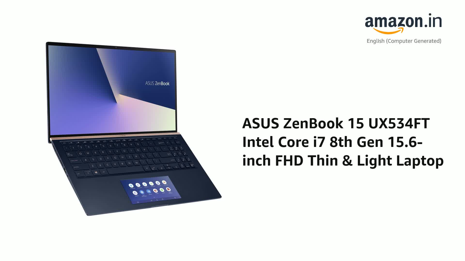 ASUS ZenBook 15 UX534FT Intel Core i7 8th Gen 15.6-inch FHD Thin