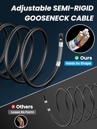 Image of Acoath Two-Way Articulating Borescope, Endoscope Camera with Light, Dual-Lens 1080P Industrial Inspection Camera, 4.3 inch IPS Screen, 32GB Card, IP67 Waterproof Sewer Tools - 5FT