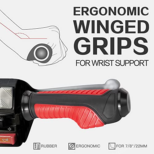 Motorcycle Handlebar Grips 7/8 22mm Black and Red Dirt Bike Hand Grips Rubber Universal Racing for Motocross Off Road ATV Compatible with Honda Kawasaki Yamaha Suzuki(Red#)