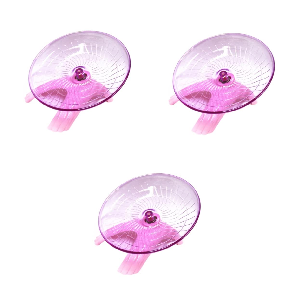 DOITOOL 3piezas Rueda De Ejercicio Silenciosa para Hámsters y Pequeñas Mascotas Disco De Correr Rosa para Ejercicio y Diversión De Animales Domésticos