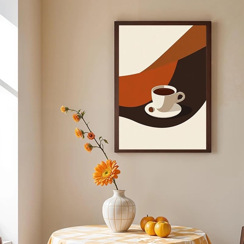 Láminas de arte estilo bohemio con temática de café en lienzo de 40x60cm sin marco