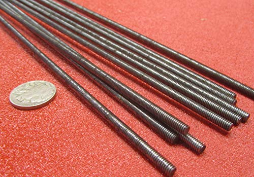 Steel Fully Threaded Round Rod, RH, 8-32 Diameter x 36" Length, 10 Pcs.