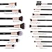 Makeup Brushes, Anjou 16pcs Makeup Brush Set, Premium Cosmetic Brushes for Foundation Blending Blush Concealer Eye Shadow, Cruelty-Free Synthetic Fiber Bristles, PU Leather Roll Clutch Included, Rose