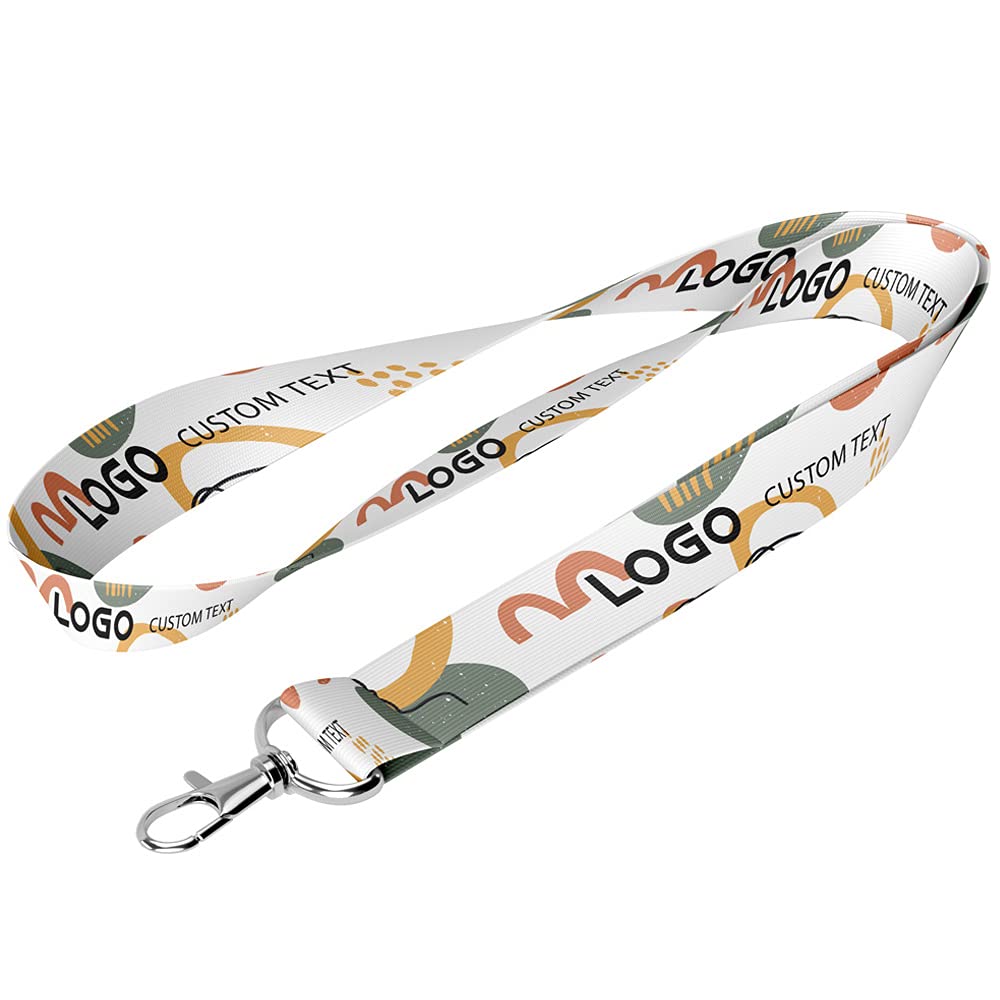 Magic Laughs Hand Drawn Fashionable Shapes and Eyes Seamless Pattern ID Card Satin Lanyard (20MM)