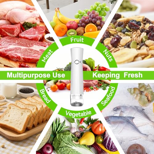Image of Vacuum Sealer for Food (Compact Vacuum Sealer Machine + 40 Reusable Vacuum Bags), Handheld Vacuum Food saver for 10X Preservation & Fresh, Powerful 80Kpa Portable Vacuum Sealer