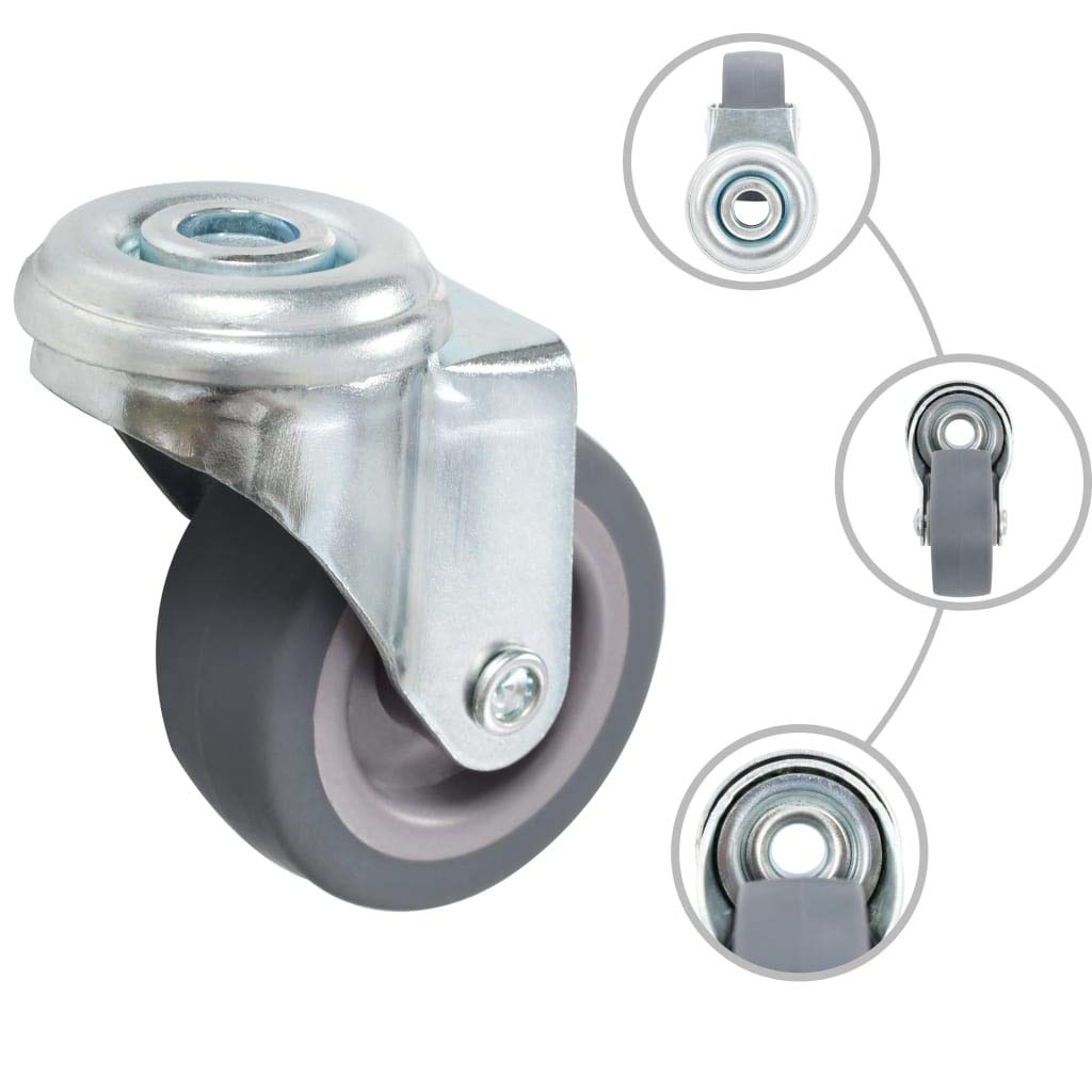 vidaXL 32x Ruedas Giratorias con Agujero Pasador Diámetro 50mm Material Brico Muebles Bancos Trabajo Carritos Estanterías Resistencia Golpes Suaves