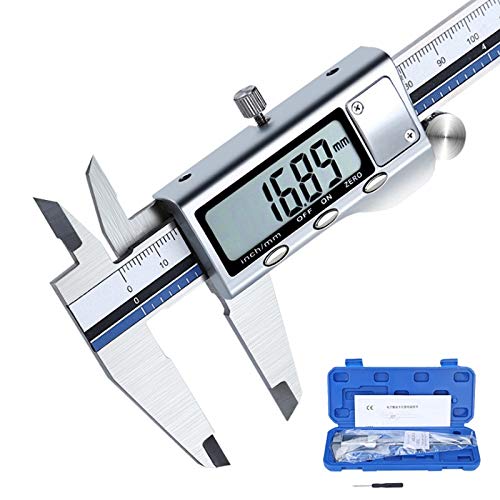 Pie de Rey Calibrador Digital de Acero Inoxidable All Metal Vernier Caliper Pachómetro electrónico Pachómetro de Alta precisión Calibre