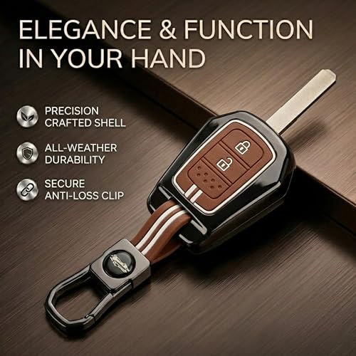 Image of Car Key Cover Compatible with Honda City, I-Vtec, I-VTEC, Amaze, WRV, CRV, Jazz Etc 2-Button Smart Key