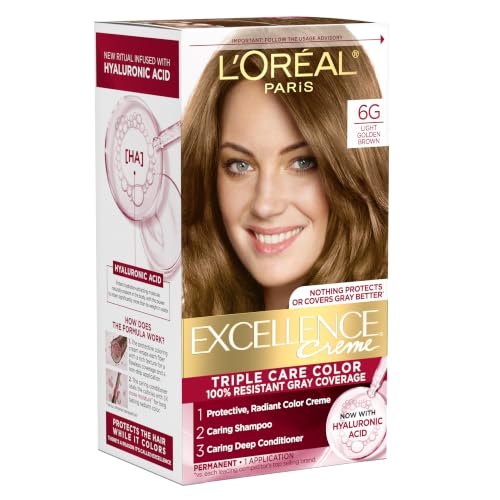 L’Oreal Paris Excellence Crème Hair Color, 6G Light Golden Brown