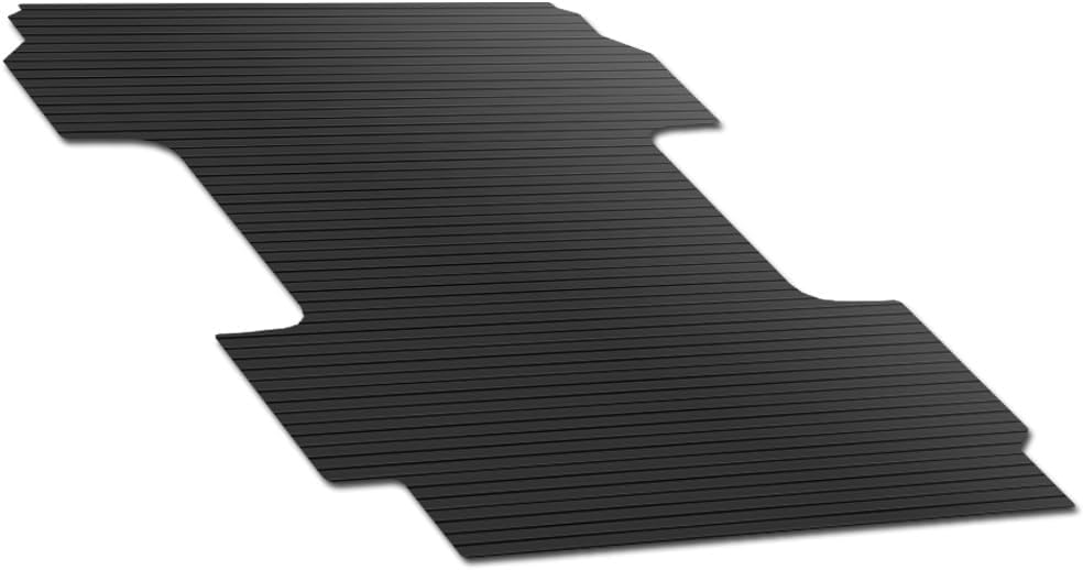 Black Rubber Horizontal Line Truck Bed Floor Mat Liner v2 Compatible with 19-26 Dodge Ram 1500 New Body 6.4 Feet (76.3") Bed