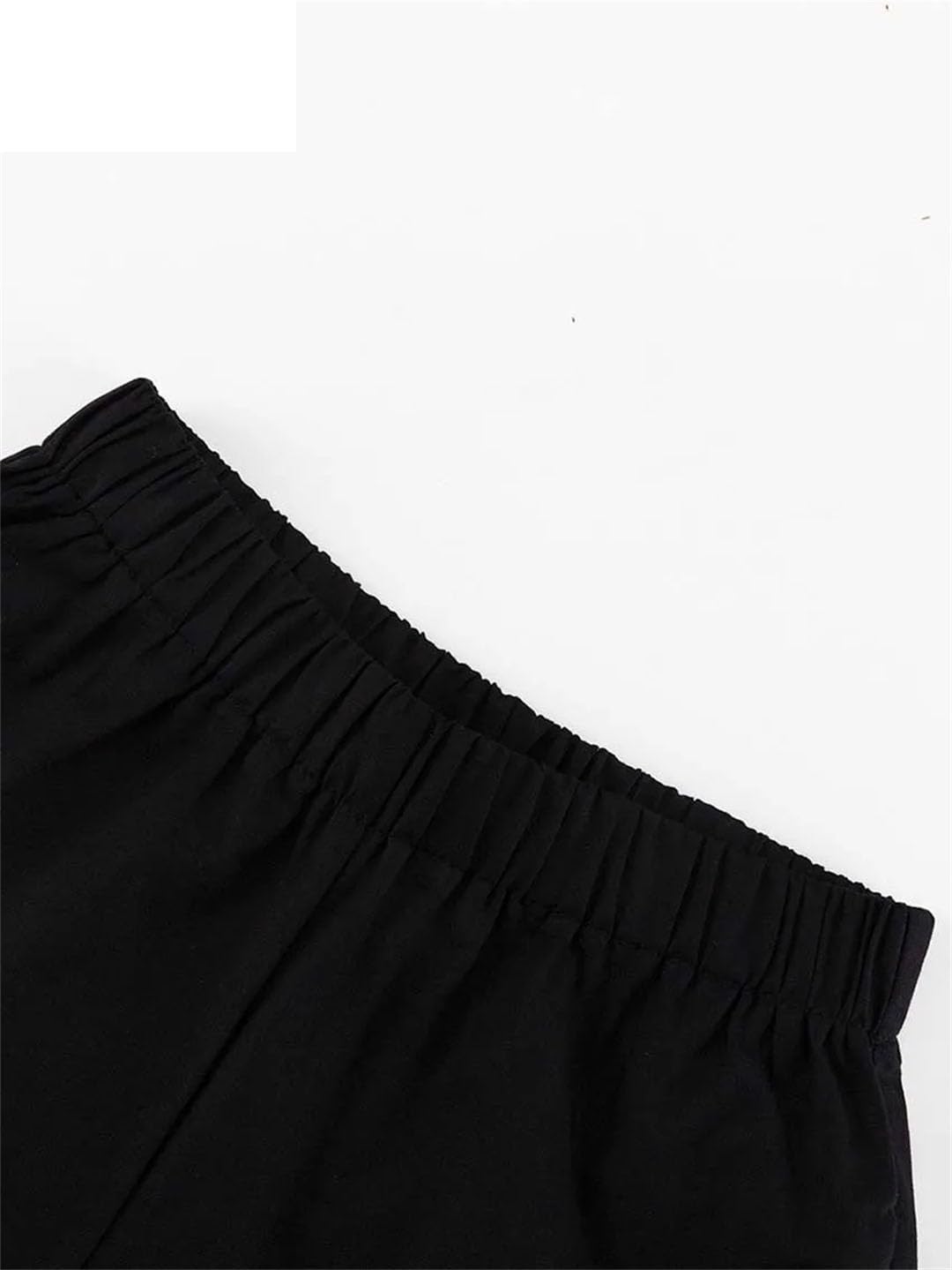 Womens Cotton 2 Piece Outfit Set Single-Breasted Sleeveless Ruffled Shitrs Trousers Sets