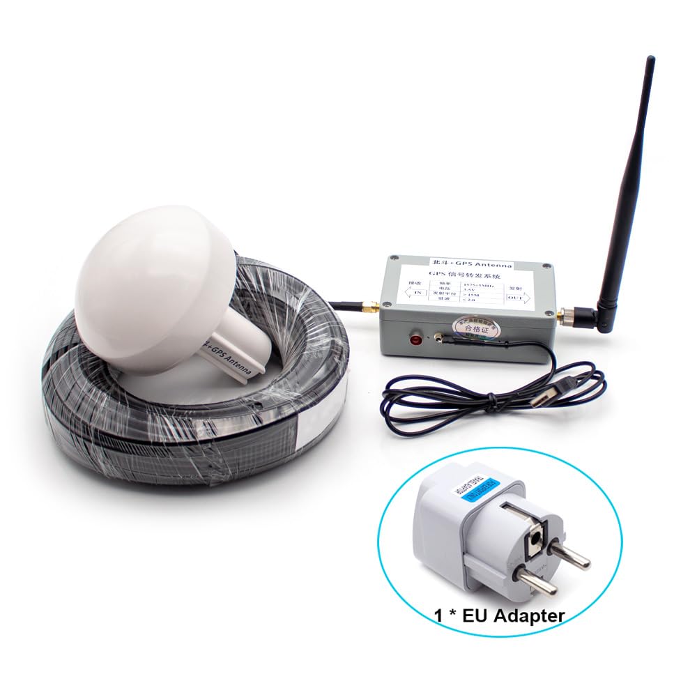 Toplionace Kit Completo di Trasferimento Amplificatore di Segnale Ripetitore di Segnale GPS per Interni L1 BD2 con Antenna Ricevente a Fungo da 15M