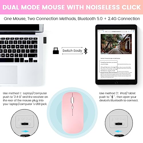 Image of SOPPY Bluetooth Keyboard Case with Mouse for iPad 11th Gen. (A16) 11-inch 2025, 10th Generation 10.9 inch 2022, Detachable Protective Cover, with Built-in Pen Holder, USB-C Rechargeable, Pink