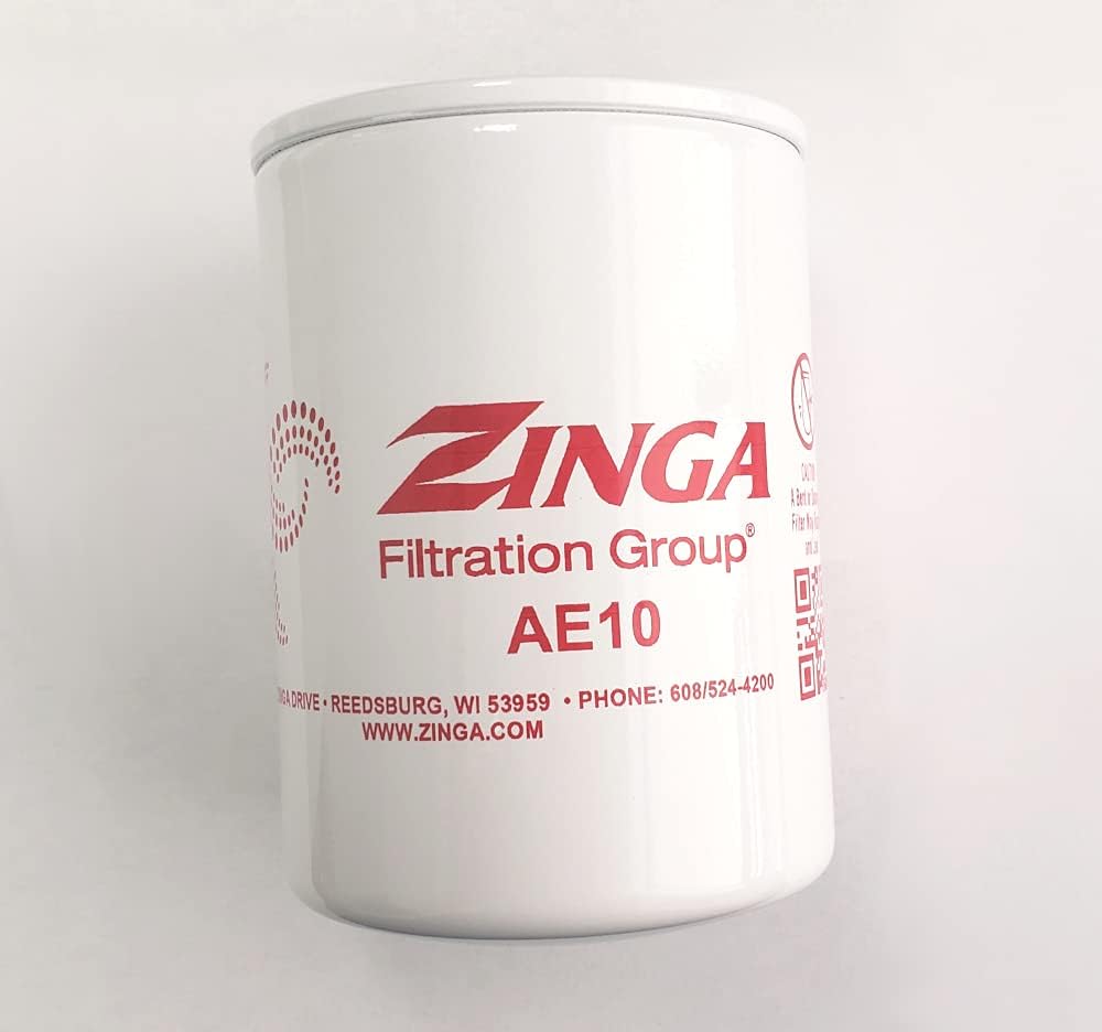 ZA AE-10-12BX - Zinga Spin on Filter 10 Micron 1" - 12 Threads 3.8" Diameter 5.8" Tall - Box of 12