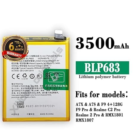 Image of BLP683 Battery for Oppo K1 / A7X / A7S / F9 4+ 128G F9 PRO / C2 PRO / 2 PRO / RMX1801,RMX1807 Battery with 6 Month Warranty***** (R81)