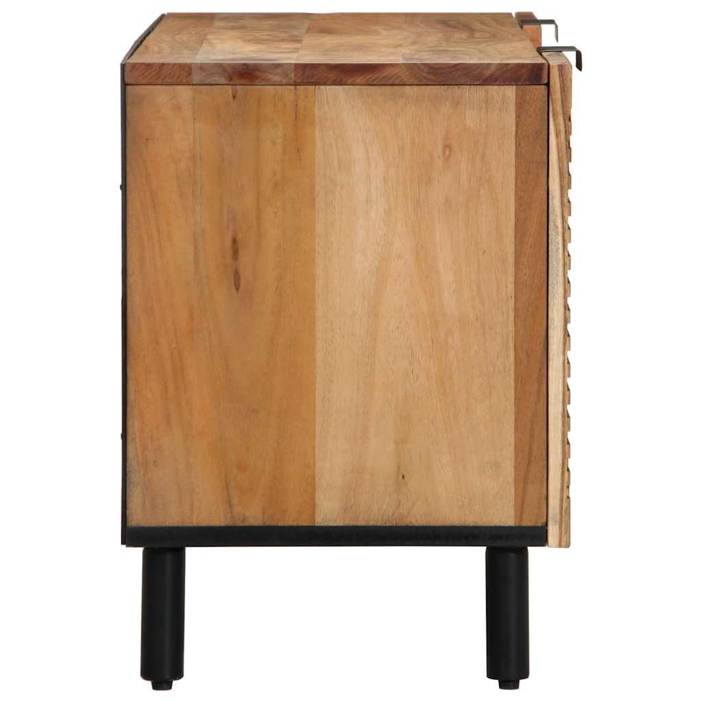 Mobile TV da 105 x 33 x 46 cm, in legno massiccio di acacia | Ampio spazio per riporre oggetti, gambe rialzate, stabile e resistente, per soggiorno o camera da letto