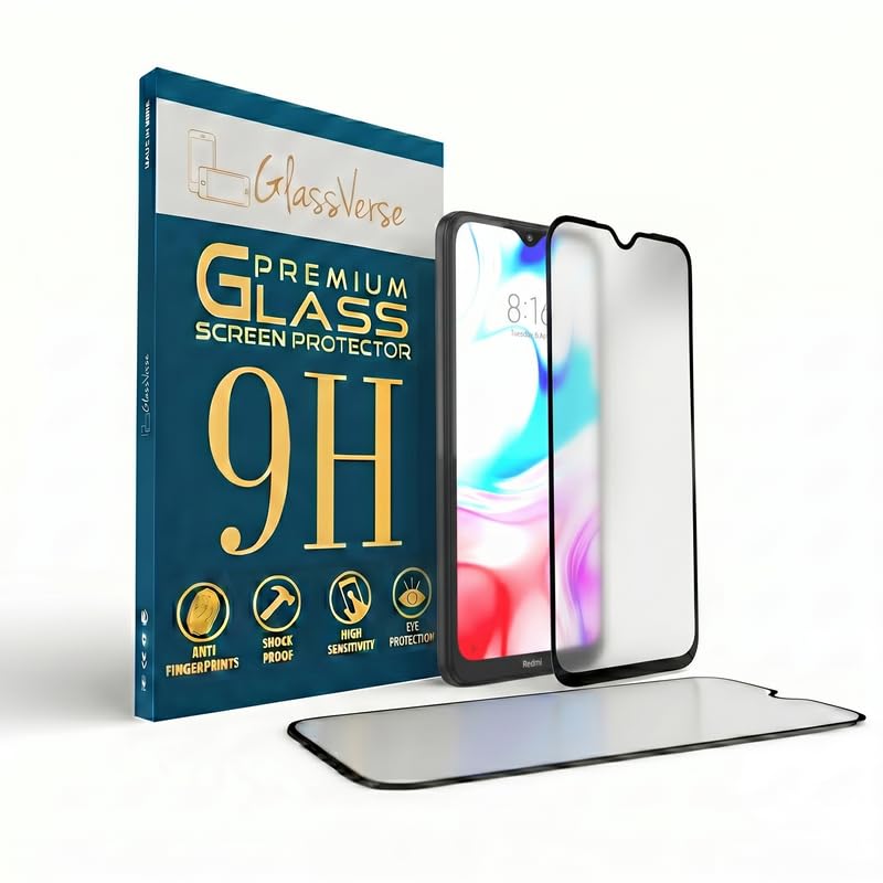 Image of GlassVerse Matte Tempered Glass for Redmi 8 | Anti Glare, Smooth Touch Screen Protector, 9H Hardness, Edge to Edge, Case Friendly, Hassle-less Installation Kit Included. (Pack of 2)
