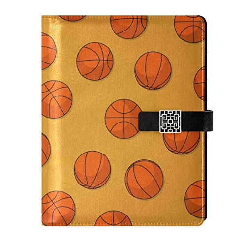 RunningBear Leather Journal Notebook - Basketballs Travel Journal Writing Notebook Binder with Pockets Daily Planner Diary Book for Office School Business
