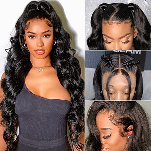 13X4 Lace Front Wigs Human Hair Brazilian Body Wave Lace Front Wig for Black Women 150% Density Lace Frontal Wigs Pre Plucked with Baby Hair (18 Inch, 13×4 body wave)