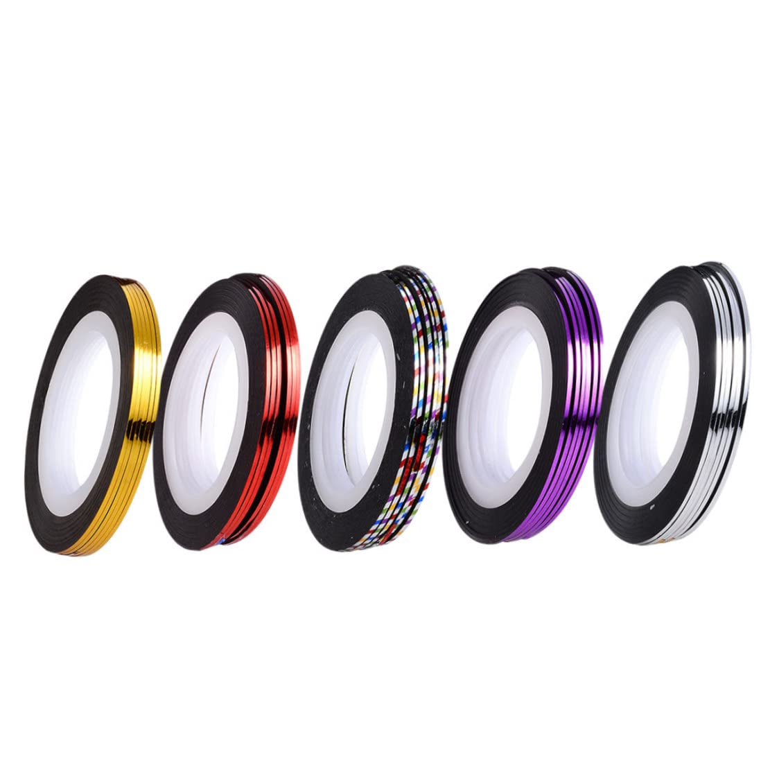 Ruban à rayures à ongles, autocollant à ongles adhésif de 20 m, autocollant des bandes d'art, décoration de ligne de nail art pour pointes de ongles bricolage (ruban)