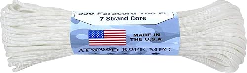 Atwood Rope cuerda paracord de tipo III, 7 tiras, 550 libras, Blanco
