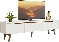 Rack para Tv até 75 Polegadas Madesa Brest 2 Portas 1 Gaveta Branco