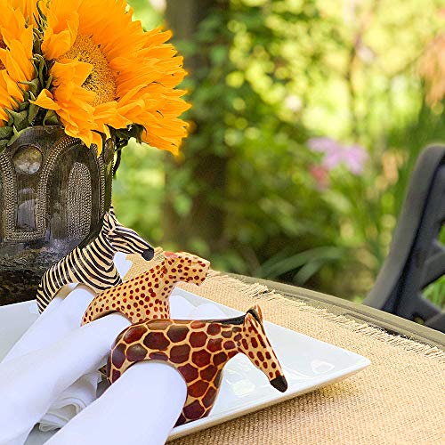 Global Crafts KWF012 Mahogany Wood Animal Napkin Rings thumb #2
