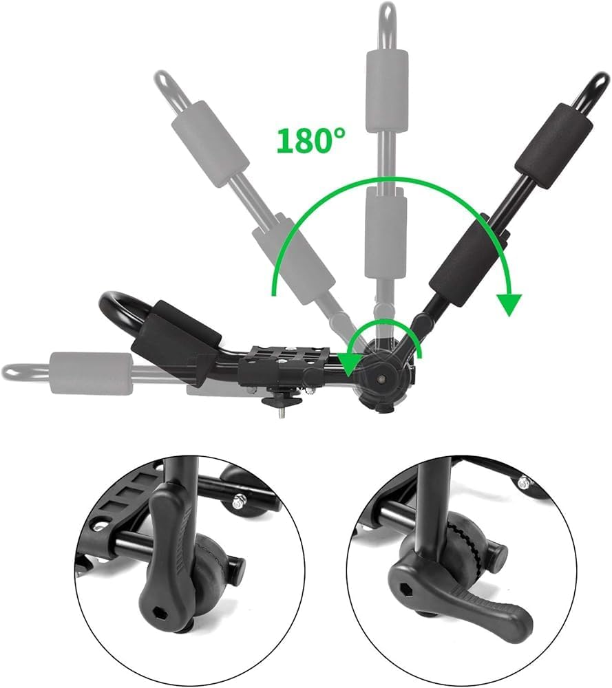 4pcs/Set Black Rooftop Cargo Carrier Folding Kayak Rack for SUP,Canoe,Kayak,Surf Board Top Mount Car SUV Crossbar