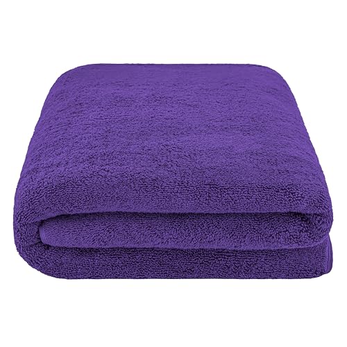 Cotton Paradise Übergroßes Badetuch, 100% Baumwolle, 40 x 80 cm, türkisches extra großes Badetuch für Badezimmer, lila Badetuch – Ansicht 6
