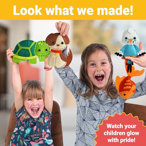 Craftorama Sewing Kit for Kids, Fun and Educational Pets Craft Set for Boys and Girls Age 7-12, Sew Your Own Felt Animals Craft Kit for Beginners, 165 Piece Set - Image 7