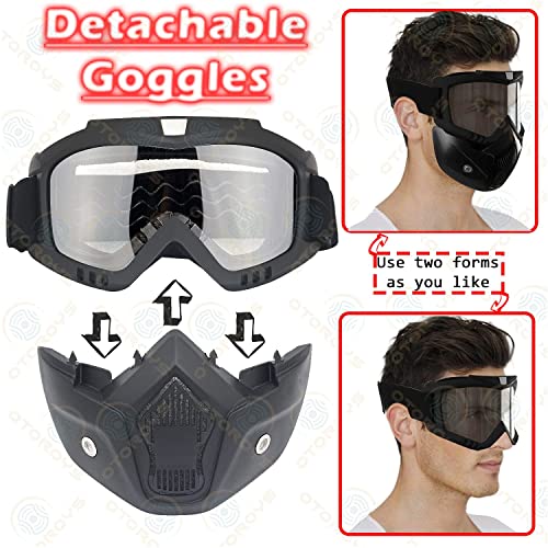OTOROYS-Goggle-Mask-Anti-Scratch-UV-Protective-Face-Eyewear-Windproof-Dirt-Shield-With-Soft-Foam-Padded-Detachable-Mouth-Filter-For-cycling-Bike-Off-Road-Racing-Ride-Unisex-Clear-Visor