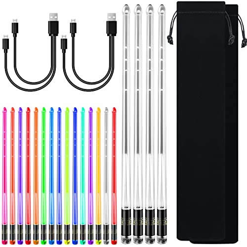 Vaipi 2 Pair Color Changing Led Light Up Drum Sticks Rechargeable 15 Color Air Drumsticks Electronic Drums Rhythm Sticks Glow In The Dark Drumsticks For Drummer Lovers Gifts - Beat To Change Color #TOP6
