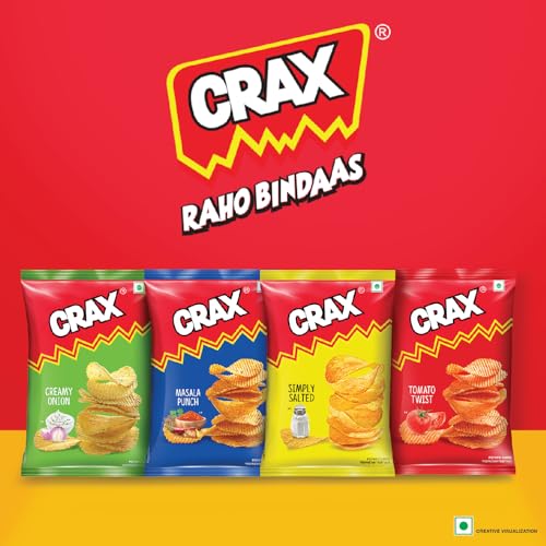 Image of Crax Potato Chips Masala Punch 85g /95g (weight may vary) (Pack of 3)