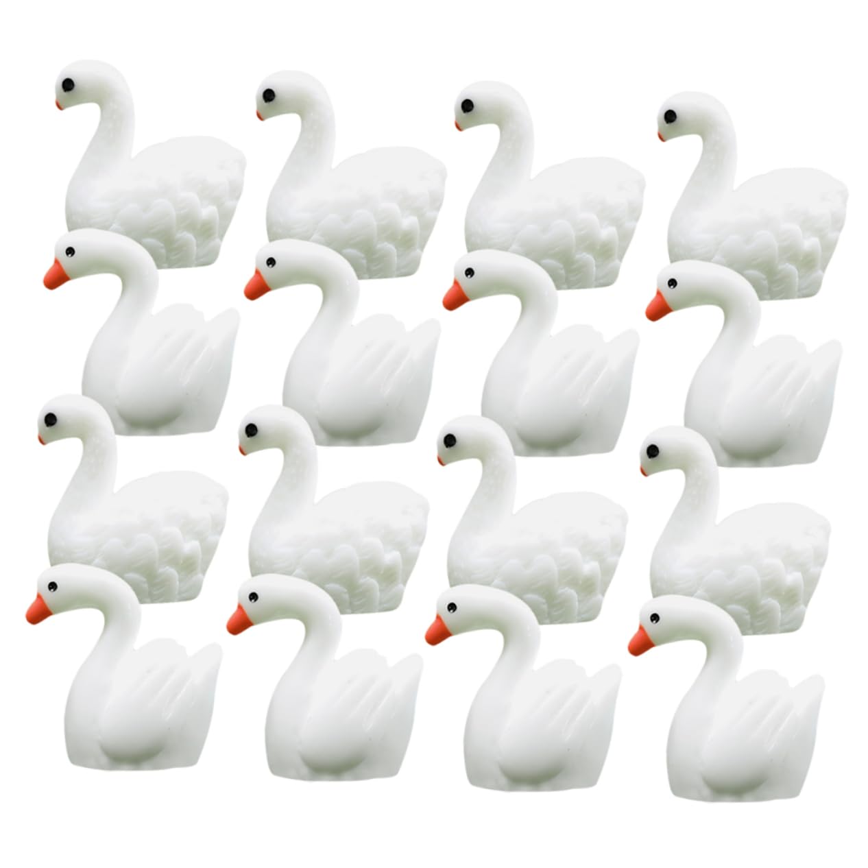 Generic 40Pcs white resin garden decor swan ornament swan sculptures mini resin figures