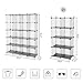 SONGMICS Wire Cube Storage, 20-Cube Modular Rack, PP Plastic Shelf Liners Included, Black ULPI45H