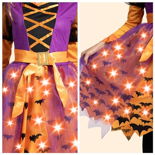 Disfraz de bruja con luces para niñas 3T miniatura 4