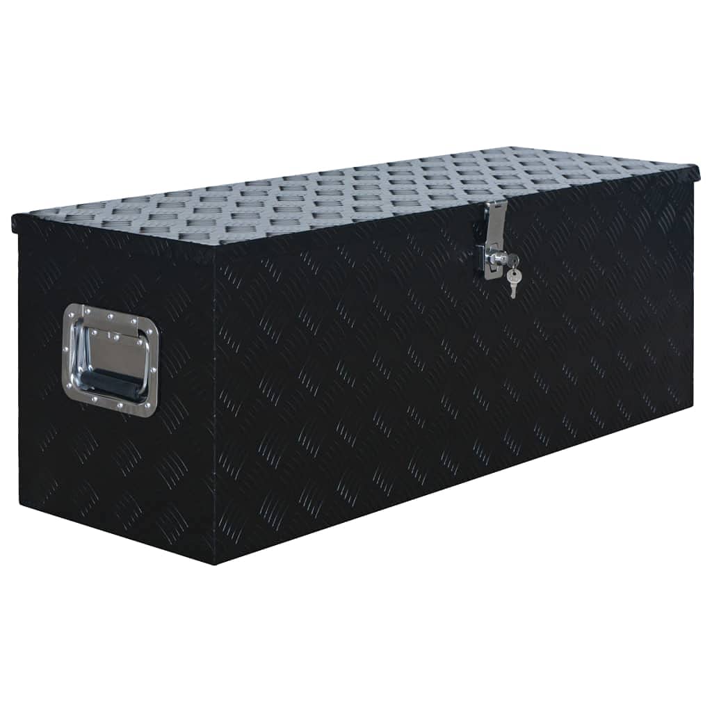 Genérico Caja de Aluminio 1085x370x400 mm Negra,Bricolaje,Accesorios de Bricolaje,Organización y Almacenamiento de Herramientas,Cajas de herramientas-144846